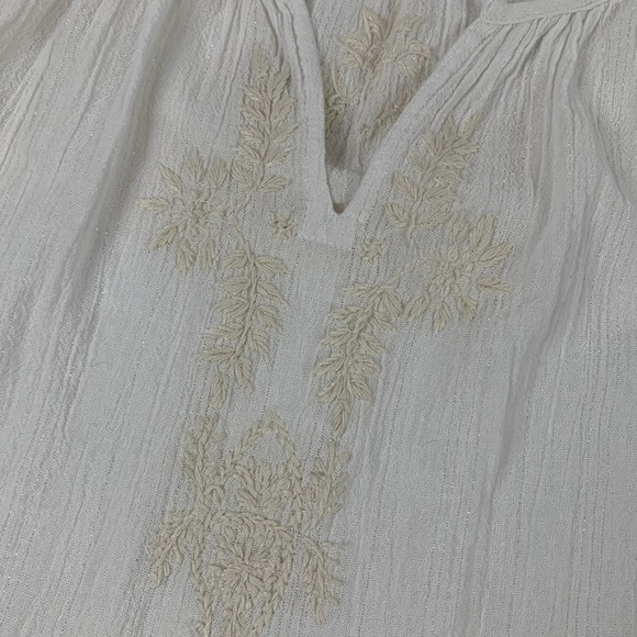 House of Harlow 1960 White Bohemian Embroidered Peasant Top Blouse - Picture 4 of 7
